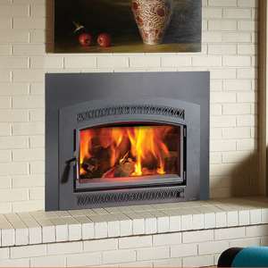 white brick fireplace